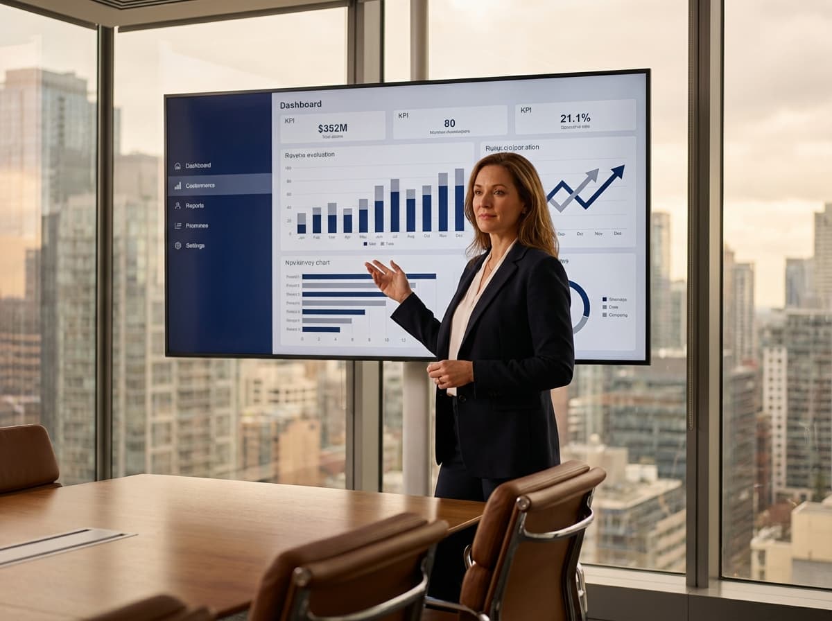 Ratio advisor walking through a financial dashboard